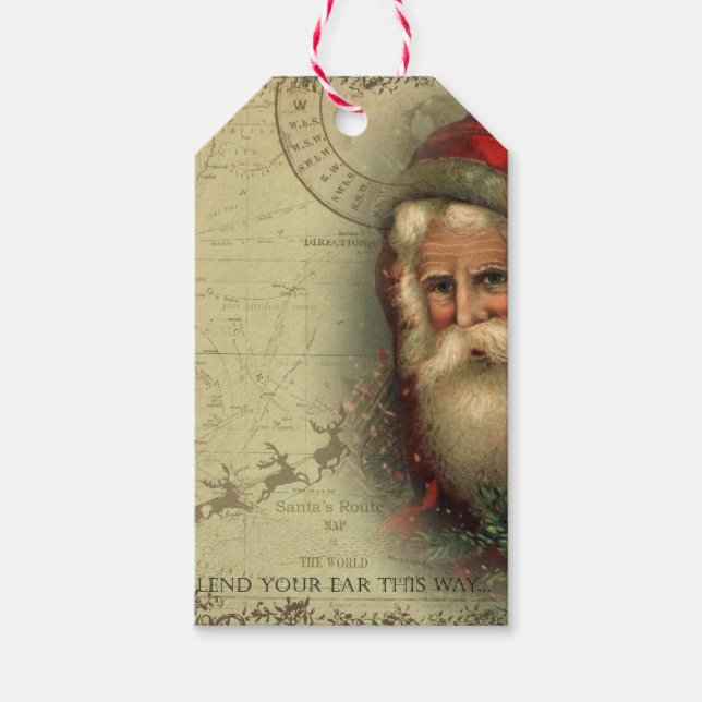 Santa's Route Map Gift Tag (Front)
