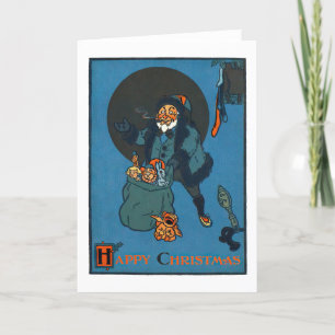 Santa's Sack of Presents Retro Vintage Holiday  Card