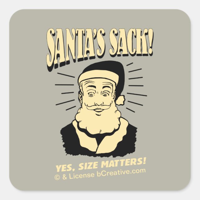 Santa's Sack: Yes, Size Matters Square Sticker (Front)