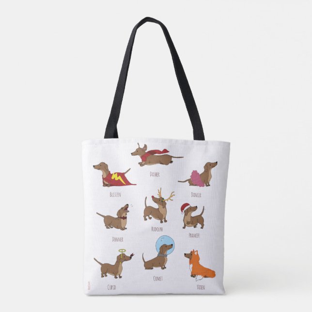 Santa's Sausages Tote Bag (All Over Print) (Back)