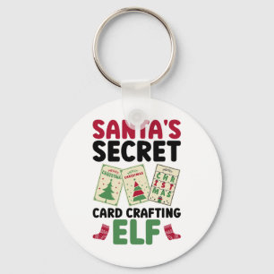 Santa's Secret Card Crafting Elf - Card Making Chr Key Ring