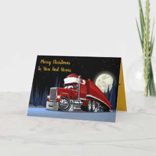 Santa's Semi Truck Christmas Holiday Card