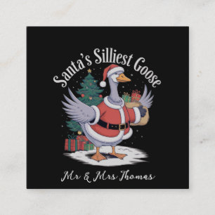 Santa's Silliest Goose A Tacky Christmas Tale Square Business Card