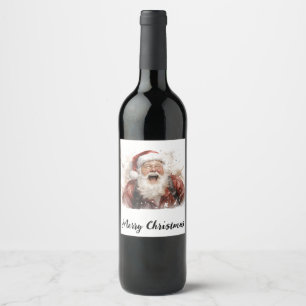 🍷 "Santa's Sip" Festive Wine Bottle 🍷 Wine Label