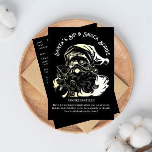 Santa's Sip & Snack Soiree Christmas Party Invitation
