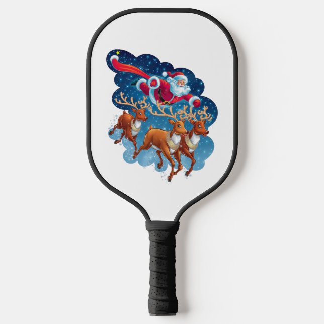 Santa's Sleigh Adventure Pickleball Paddle (Front)