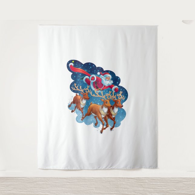 Santa's Sleigh Adventure Tapestry (Front)