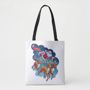Santa's Sleigh Adventure Tote Bag