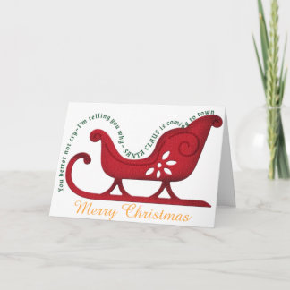 Santa's Sleigh Custom Christmas Card Template
