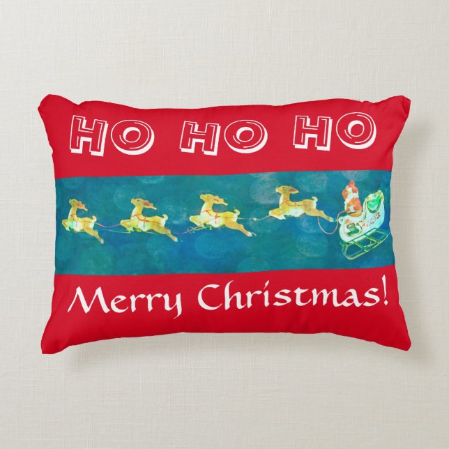 Santa's Sleigh Decorative Cushion (Front)