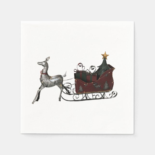 Santas Sleigh Napkin (Front)