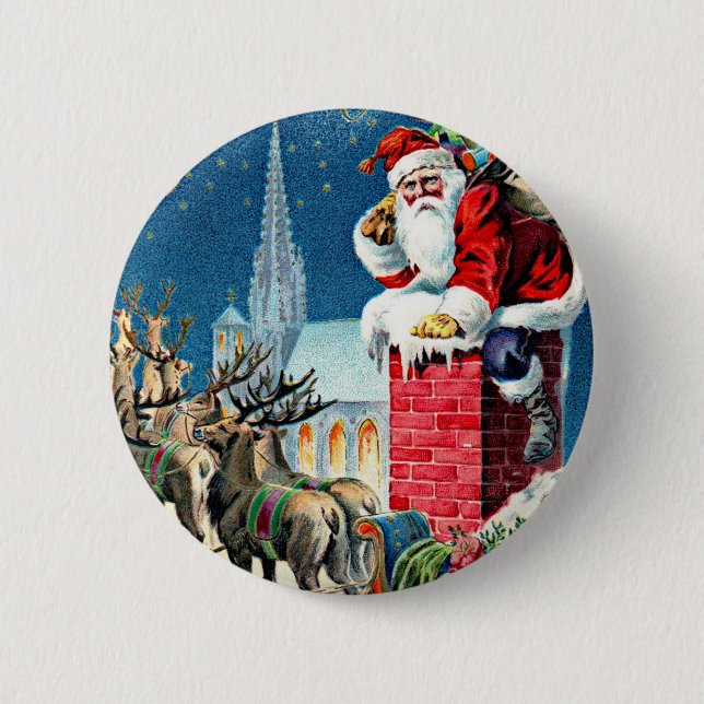 Santa's Sleigh Ride 6 Cm Round Badge (Front)