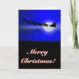 Santa's Sleigh Ride Christmas Holiday Card
