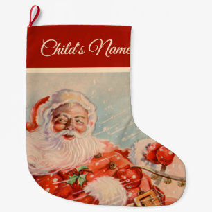 Santas Sleigh Ride Large Christmas Stocking