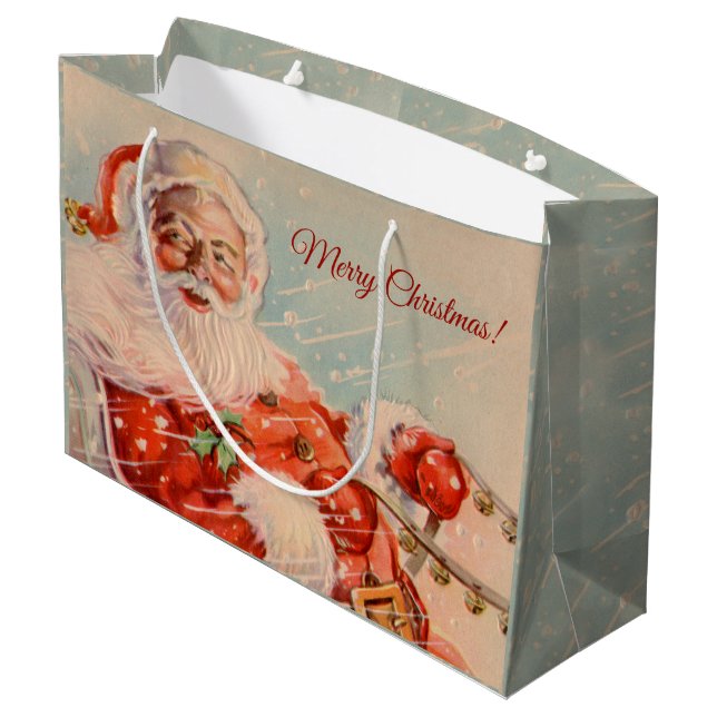 Santas Sleigh Ride Large Gift Bag (Back Angled)