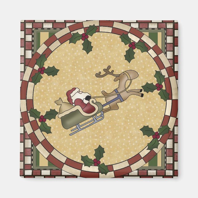 Santa's Sleigh Ride Magnet (Front)