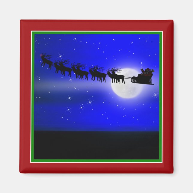 Santa's Sleigh Ride Magnet (Front)