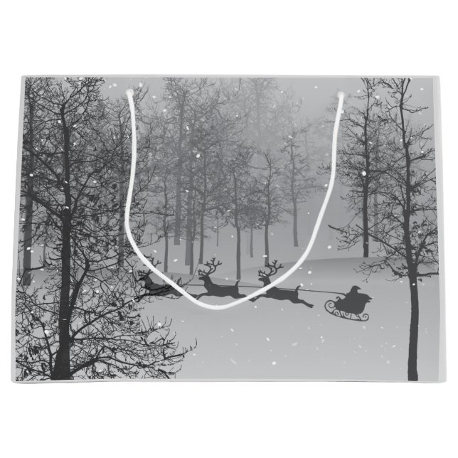 Santa's Sleigh Ride on a Large Gift Bag (Front)