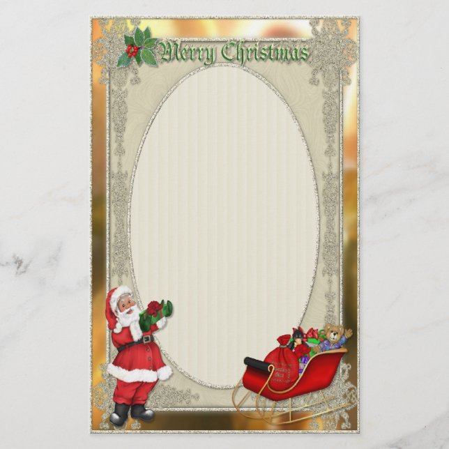 Santa's Sleigh Stationery (Front)