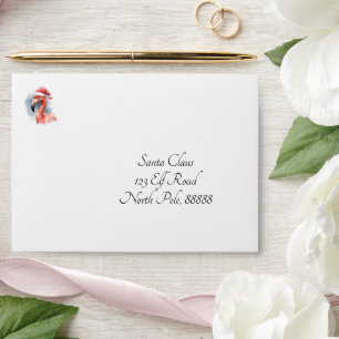 Santa's Snowbird Flamingo, custom Envelope
