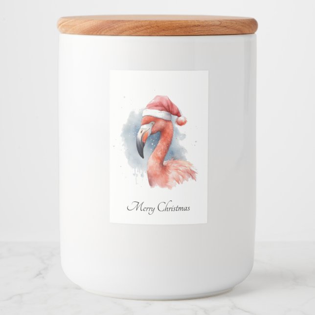 Santa's Snowbird Flamingo, custom Food Label (Front)