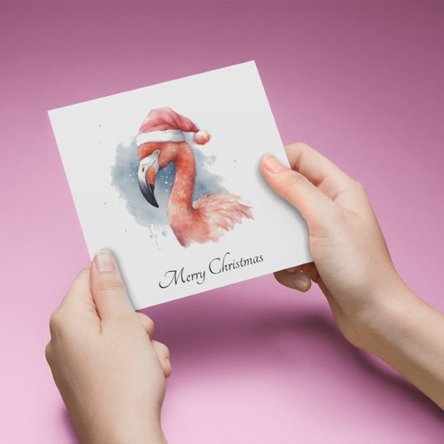 Santa's Snowbird Flamingo, custom Holiday Card (Creator Uploaded)