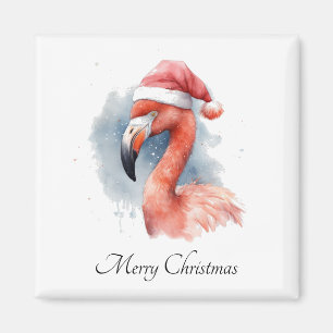 Santa's Snowbird Flamingo, custom Magnet