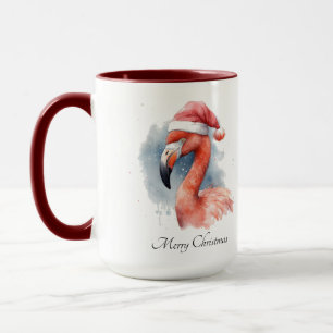 Santa's Snowbird Flamingo, custom Mug