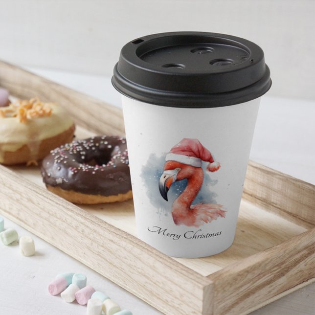 Santa's Snowbird Flamingo, custom Paper Cups (Creator Uploaded)