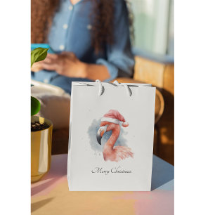 Santa's Snowbird Flamingo, custom Small Gift Bag