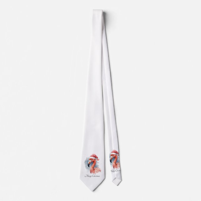 Santa's Snowbird Flamingo, custom Tie (Front)