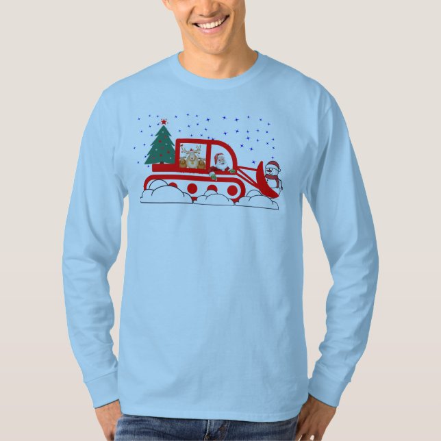 Santa's Snowplow Shenanigans T-Shirt (Front)