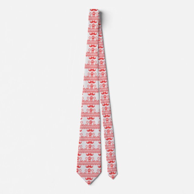 Santa's Stache Over Red Midnight Snack Tie (Front)