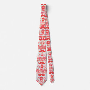 Santa's Stache Over Red Midnight Snack Tie