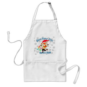 Santa's Staff Member Dancing Fox Christmas Custom Standard Apron