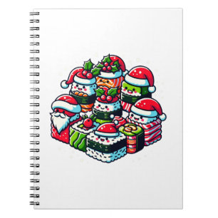 Santa's Sushi Delight - Festive Christmas Art Notebook