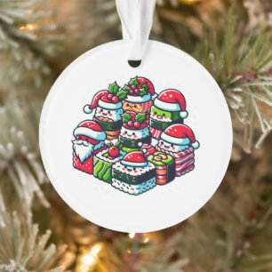 Santa's Sushi Delight - Festive Christmas Art Ornament