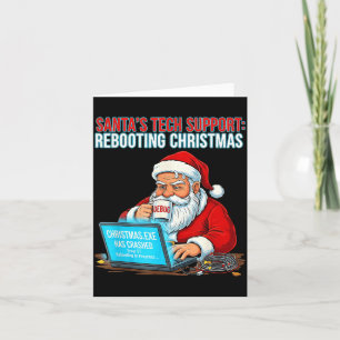 Santa's Tech Suprt_ Rebooting Christmas Funny  Card