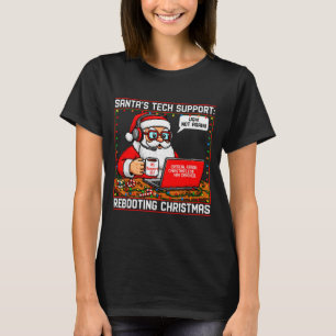 Santa's Tech Suprt_ Rebooting Christmas Funny T-Shirt