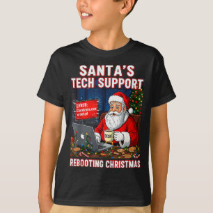 Santa's Tech Suprt_ Rebooting Christmas Funny T-Shirt