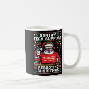 Santa's Tech Suprt Rebooting Christmas Ugly Santa  Coffee Mug