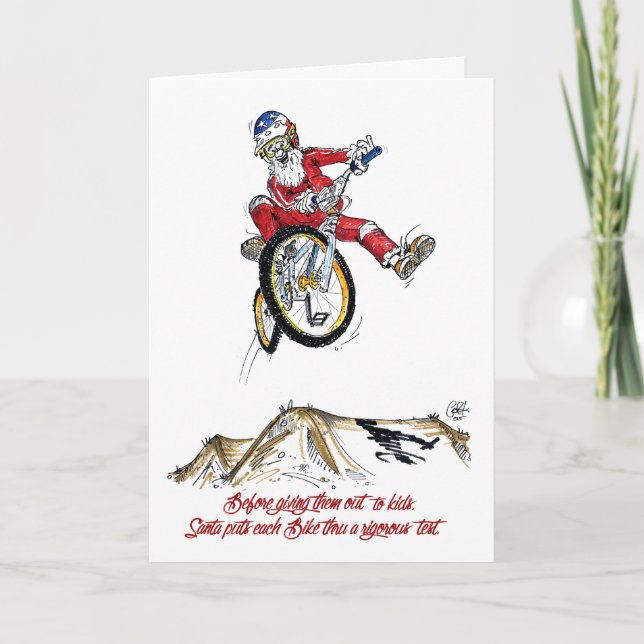 Santa's Test Ride - BMX Christmas card (Front)