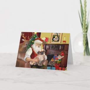 Santa's Tibetan Spaniel (#3) Holiday Card
