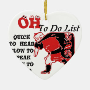 Santa's To-Do List Collection. Ceramic Tree Decoration