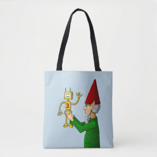 Santa's toymaker presents the new toy robot tote bag