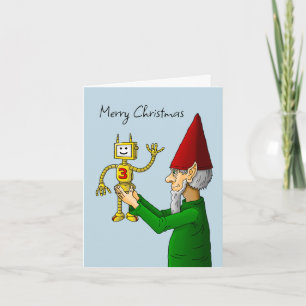 Santa's Toymaker with a Robot Holiday Card