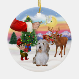Santa's Treat - Petit Basset Ceramic Tree Decoration