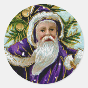 Santa's Tree Classic Round Sticker