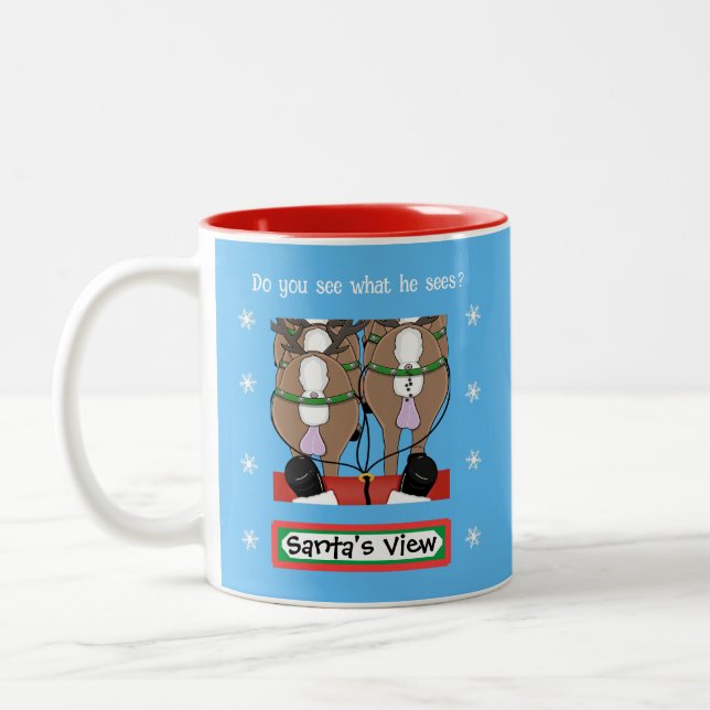 Santa's View 2 Two-Tone Coffee Mug (Left)