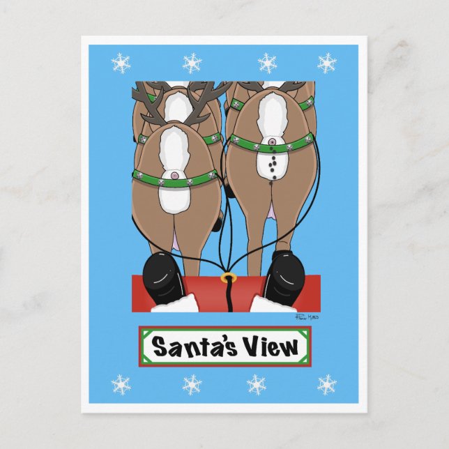 Santa's View Holiday Postcard (Front)